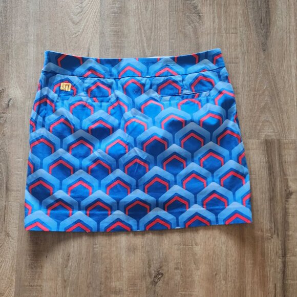 Loudmouth Blue Geometric Golf Mini Skort - Picture 2 of 5